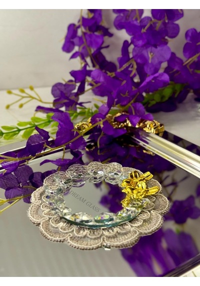 Dream Glass 6 Kişilik Kuş Detaylı Aynalı Lokumluk Gümüş