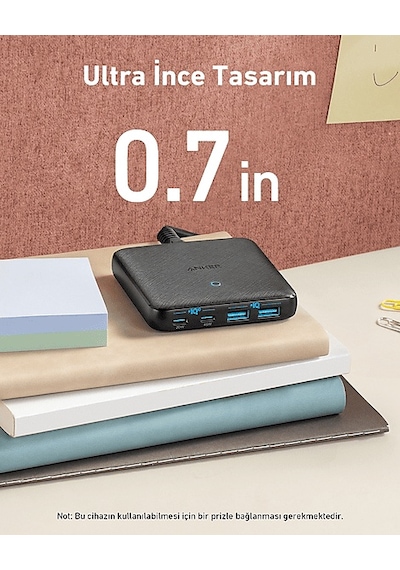 Anker 543 65 W Çoklu Şarj Cihazı Siyah