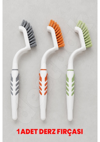 1 Adet Derz Fırçası - Sert Sağlam Ergonomik Plastik - Uzun Ömürlü Plastik Ve Fırça Kılları - Yıpranmaz Ekstra Kaliteli Dip Köşe Fırçası