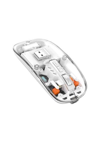 Sessiz Tıklama Çift Modlu Bluetooth Ve Alıcı Şeffaf Mouse Fare Mh-hs6494-0925