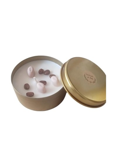 Faveury Kahve Kokulu Soya Mum Çekirdek Detaylı Metal Kutuda Çiftlerin Sıcak Anları İçin El Yapımı, Doğal, 30 Saat Yanış 50 x 22 Faveury Kahve Kokulu Soya Mum Çekirdek Detaylı Metal Kutuda Çiftlerin Sıcak Anları İçin El Yapımı, Doğal, 30 Saat Yanış 50 x 22