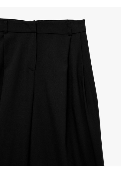 Koton Cepli Bol Kesim Geniş Paça Kumaş Baggy Pantolon Siyah 7wak40102pw