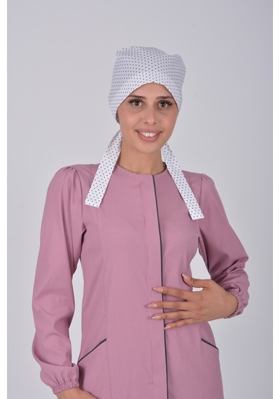 Pudra Soft Likra Hemşire Doktor Tesettür Alt Üst Takım Üniforma