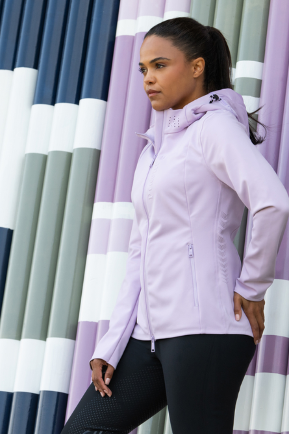 Pikeur Windbreaker 7046 Kapüşonlu Rüzgar Geçirmez Kadın Mont Lavanta