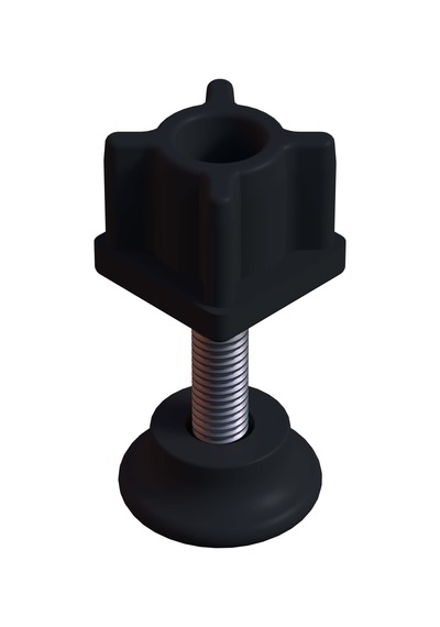 Cateksss 25x25 Mm Plastik Rotil Ayak - Profil Ayağı Tezgah Ayarlı Ayak Siyah - 44 Lü Paket