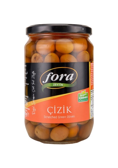 3 Adet Fora Doğal Çizik Yeşil Zeytin 230-290 400 G
