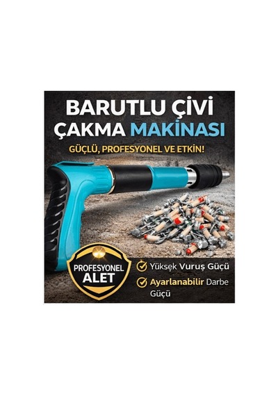 Profesyonel Çivi Çakma Aleti Seti, 200 Çivili Beton Ve Duvar İçin Uygun, Ayarlanabilir Darbe Gücü, Dayanıklı Ve Ergonomi