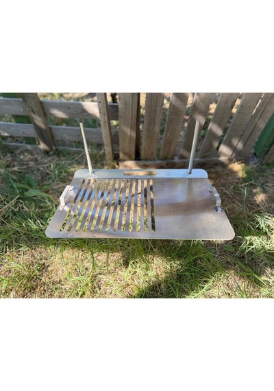 IZGARA MANGAL PRATİK KURULUM 3 MM SS201 PASLANMAZ ÇELİK HAMBURGER BÖLMELİ 58 X 38 CM