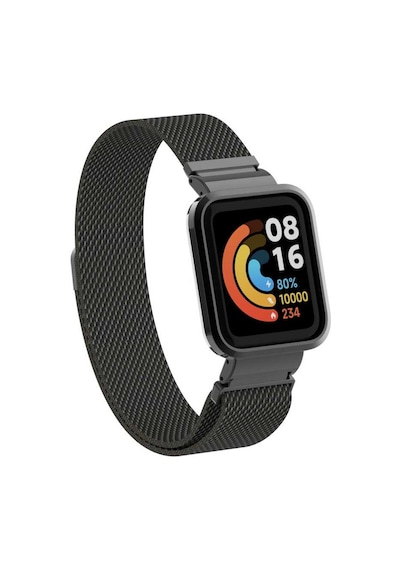 Xiaomi Redmi Watch Mi Watch Lite Uyumlu Krd-58 Metal Mkst Kordon-siyah