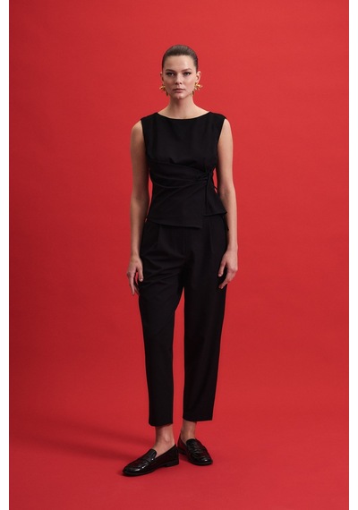 Sateen Lena Havuç Pantolon - Siyah-136961 siyah