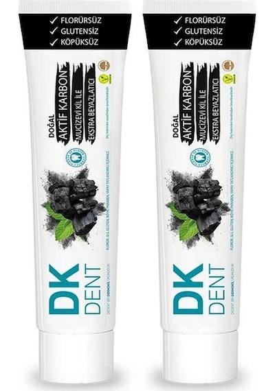Dermokil DK Dent Aktif Karbon & Kil Beyazlatıcı Diş Macunu 2 x 75 ML