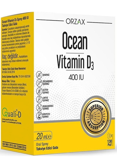 Orzax Ocean Vitamin D3 400 IU Sprey 20 ML