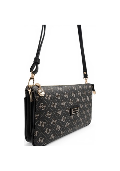 Silver & Polo Silver Polo Füme - Siyah Monogram Kadın Çapraz Çanta Sp1291