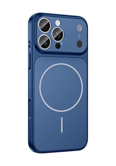 Mi7a Apple Uyumlu iPhone 15 Ag Glass Koruyucu Kılıf 17 Pro Max Görünümlü Lacivert