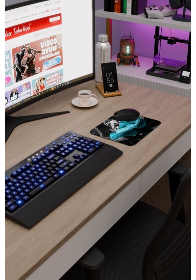 Yılan Kaymaz Dikişli Kauçuk Oyuncu Mousepad V1 - 22x18 Gaming Mouse Pad Fare Altlığı