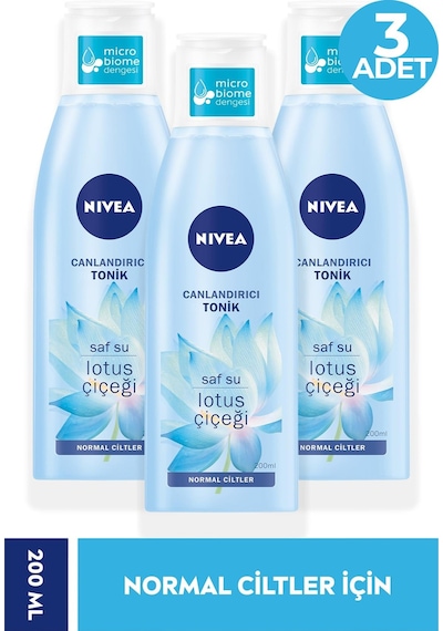 Nivea Tonik Canlandırıcı Normal Ciltler Lotus Çiçeği 200 Ml 3 Adet
