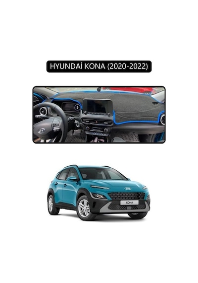 Hyundai Kona 2020-2022torpido Koruma Halısı Siyah Kenar