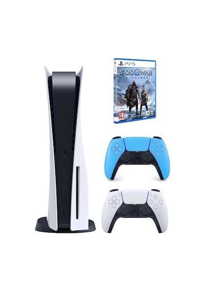 Sony Playstation 5 PS5 Oyun Konsolu + 2. Kol Mavi + PS5 God Of War Ragnarok (İthalatçı Garantili)