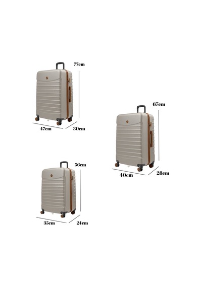 3'lü Valiz Seti Büyük Boy - Orta Boy - Kabin Boy Vizon-taba 1168-hb Vizon