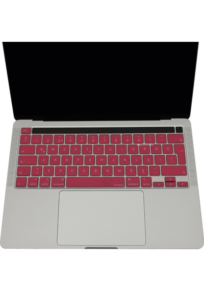 Apple Uyumlu MacBook Pro Klavye Koruyucu 13inç M1-m2 Türkçe Q Touchbarlı A2251 A2289 A2338 A2141 İle Pembe