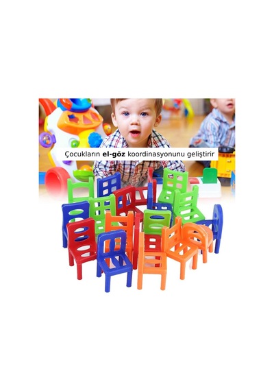 Chair Stack Eğitici Oyuncak Sandalye Denge Oyunu - Eğitici Denge Oyunu