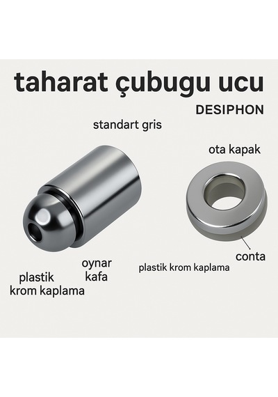 Taharet Çubuğu Uyumlu Plastik Krom Uç Dayanıklı, Şık Ve Kolay M