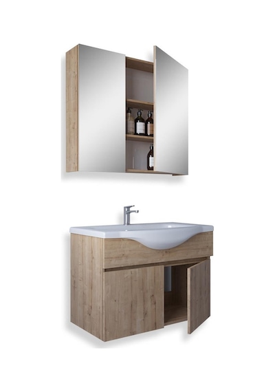 Teta Home Kahire 65 Cm Mdf Banyo Dolabı Seti Safir Meşe