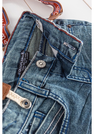 Baby Denim Kumaş Askılı Erkek Bebek Kot Pantolon 001