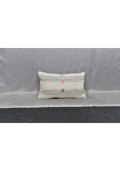 Zehra Abla Halı Yeni El Dokuma Dekoratif Lumbar Kilim Kırlent Yastık Kılıfı 6842 Çok Renkli