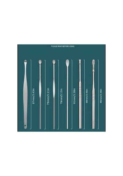 Yıwu Davul Küreği, Temizleme Çöpü Kulak Araçları, Paslanmaz Çelik Spiral Küreği 6 Lı Set