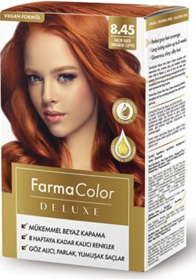 Farmacolor Deluxe Vegan Saç Boyası Tarçın Bakır 8.45