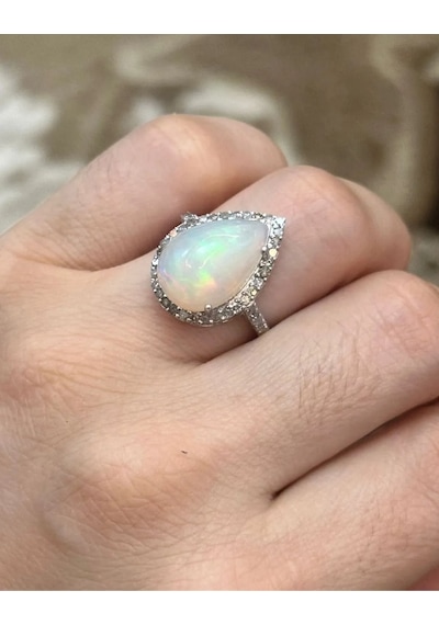Opal Elmas Yüzük 080