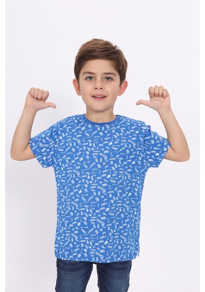 Toontoy Kids Toontoy Erkek Çocuk Komple Baskılı Tişört Saks