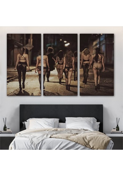 Es10 Özel Tasarım, Dekoratif BaskıSokak Kadınları Tablosu - Street Woman-6554 (50 x 70)