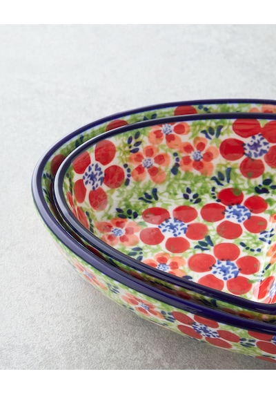 English Home Botanic Stoneware 3 Parça Sunumluk 23x12x4 Cm Renkli Renkli