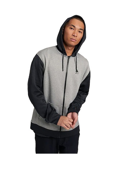 Burton Burton Oak Full-zip Hoodie Erkek Gri Sweatshirt Gray Heather/true Black Gri