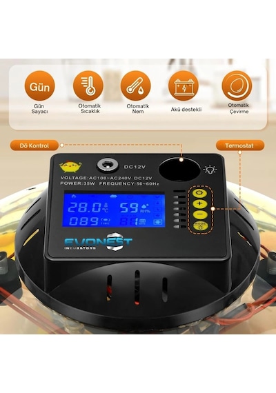 Evonest Evo-ufo-48 48 Yumurtalık Ufo Model Tam Otomatik Kuluçka Makinesi