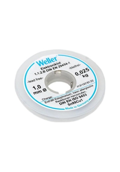 Weller El99/1-25 Kurşunsuz Lehim Teli Sn99cu1, 1mm, 25gr T0054025099