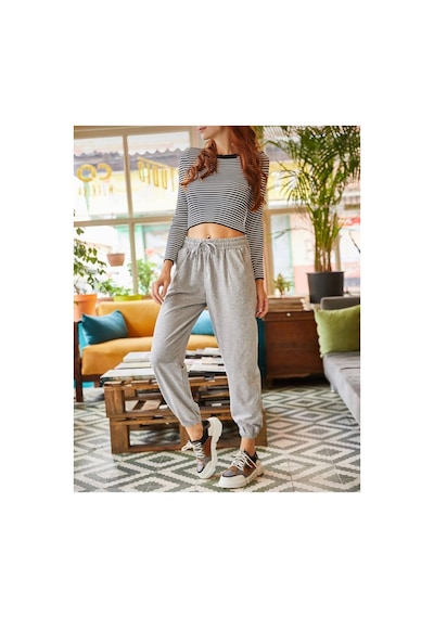 Tarzsokak Unisex Gri Cepli Beli Bağcıklı Basic Eşofman Altı Jogger