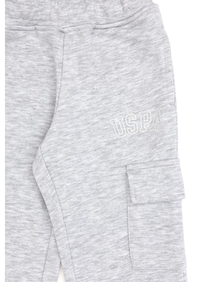 U.S. Polo Assn. Kız Çocuk Açık Gri Melanj Cep Detaylı Parlak Baskılı Eşofman Altı 50316892-VR091