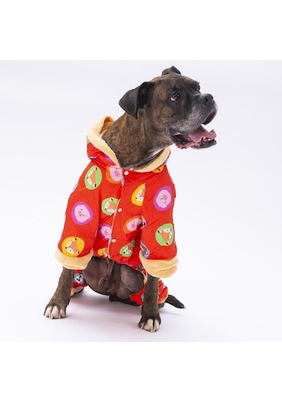 Turuncu Animals Büyük Köpek Mont Büyük Irk Yağmurluk Köpek Kıyafeti 6xl