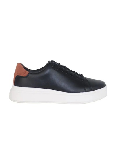 Calvin Klein Cupsole Lace Up Lth, 0gt Siyah Kadın Günlük Spor Ayakkabı