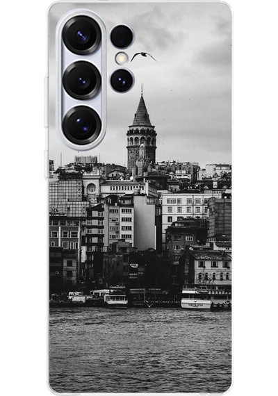 Samsung Galaxy S25 Ultra Uyumlu Galata Kulesi Ve Deniz Manzaralı Baskılı Silikon Kılıf Renkli