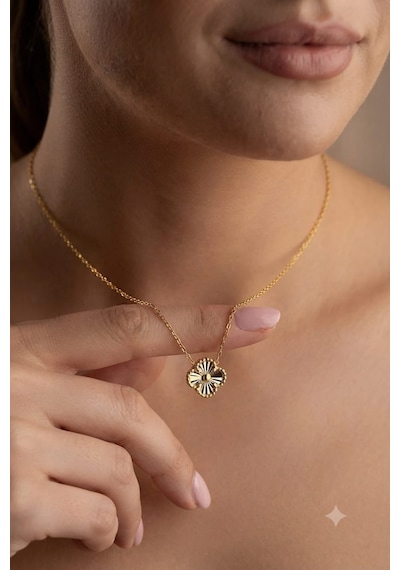 925 Ayar Gümüş Tasarım Yonca Kolye.rose.gold.rodaj Renk Seçeneği