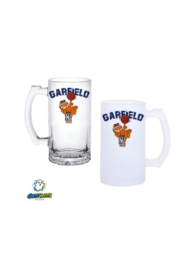 Garfield Kulplu Bira Bardağı Buzlu Veya Şeffaf Seçenekli 0288
