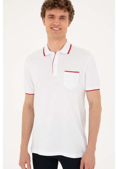 U.S. Polo Assn. Erkek Regular Fit Polo Yaka Beyaz Tişört 50287108-VR013