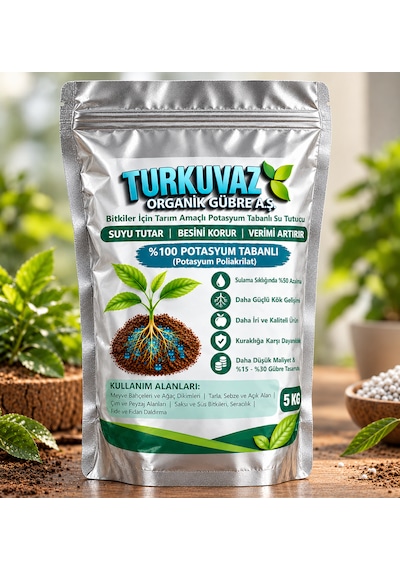 Turkuvaz Organik Toprak Altı Su Tutucu Polimer Potasyum Tabanlı 5 KG