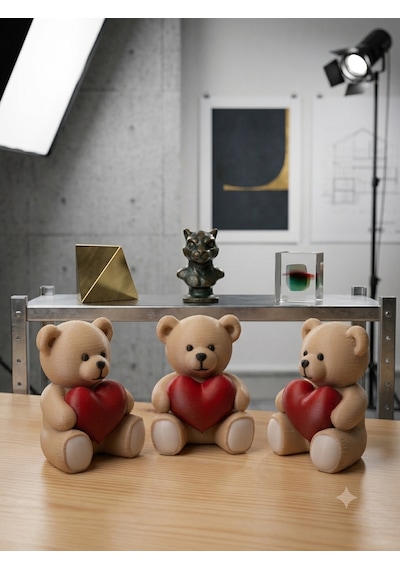 El Yapımı 3d Baskı Teddy Ayıcık Üçlüsü -