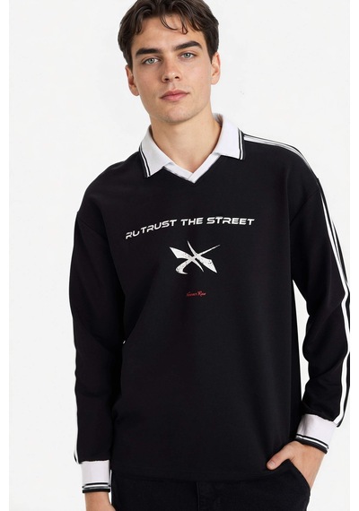 Defacto Nefes Alabilen Boxy Fıt Baskılı Sweatshirt F8661AX26SP