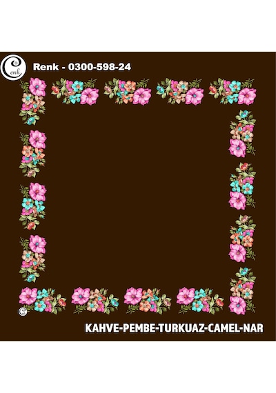 Cenk İçi Boş Kenarı Desenli Oyalık Yazma 100 Cm Kahve